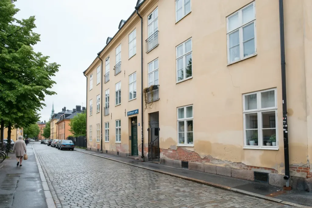fasadtv tt av bostadshus vid mariatorget s dermalm